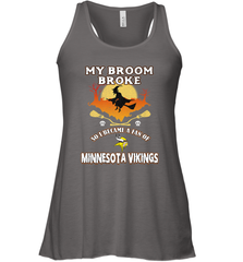 Broom Broke So I Became A Fan of Minnesota Viking NFL Halloween Costume Women's Racerback Tank Women's Racerback Tank - belovedtshirt
