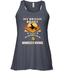 Broom Broke So I Became A Fan of Minnesota Viking NFL Halloween Costume Women's Racerback Tank Women's Racerback Tank - belovedtshirt