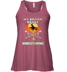 Broom Broke So I Became A Fan of Minnesota Viking NFL Halloween Costume Women's Racerback Tank Women's Racerback Tank - belovedtshirt
