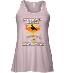 Broom Broke So I Became A Fan of Minnesota Viking NFL Halloween Costume Women's Racerback Tank Women's Racerback Tank - belovedtshirt