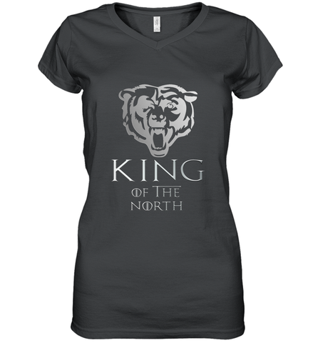 King of The North Bears Football Champions Gift Women's V-Neck T-Shirt Women's V-Neck T-Shirt / Black / S Women's V-Neck T-Shirt - belovedtshirt