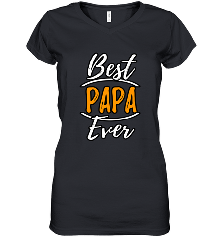 Best papa ever Women's V-Neck T-Shirt Women's V-Neck T-Shirt / Black / S Women's V-Neck T-Shirt - belovedtshirt