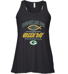 Sundays Are For Jesus and Green Bay Funny Christian Football 1 Women's Racerback Tank Women's Racerback Tank - belovedtshirt