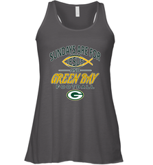 Sundays Are For Jesus and Green Bay Funny Christian Football 1 Women's Racerback Tank Women's Racerback Tank - belovedtshirt