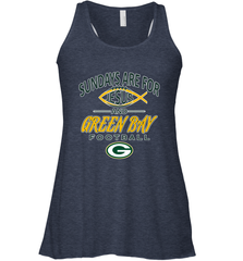 Sundays Are For Jesus and Green Bay Funny Christian Football 1 Women's Racerback Tank Women's Racerback Tank - belovedtshirt