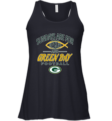 Sundays Are For Jesus and Green Bay Funny Christian Football 1 Women's Racerback Tank Women's Racerback Tank - belovedtshirt