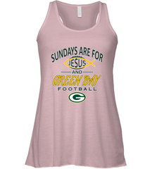 Sundays Are For Jesus and Green Bay Funny Christian Football 1 Women's Racerback Tank Women's Racerback Tank - belovedtshirt