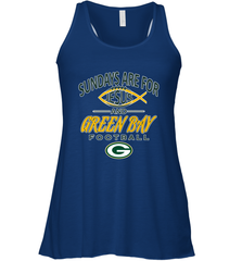 Sundays Are For Jesus and Green Bay Funny Christian Football 1 Women's Racerback Tank Women's Racerback Tank - belovedtshirt