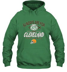 Sundays Are For Jesus and Cleveland Funny Christian Football Hooded Sweatshirt Hooded Sweatshirt - belovedtshirt