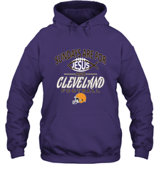 Sundays Are For Jesus and Cleveland Funny Christian Football Hooded Sweatshirt Hooded Sweatshirt - belovedtshirt