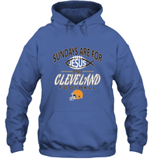 Sundays Are For Jesus and Cleveland Funny Christian Football Hooded Sweatshirt Hooded Sweatshirt - belovedtshirt