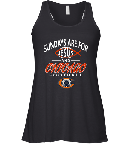 Sundays Are For Jesus and Chicago Funny Christian Football Women's Racerback Tank Women's Racerback Tank / Black / XS Women's Racerback Tank - belovedtshirt