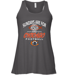 Sundays Are For Jesus and Chicago Funny Christian Football Women's Racerback Tank Women's Racerback Tank - belovedtshirt