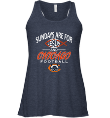 Sundays Are For Jesus and Chicago Funny Christian Football Women's Racerback Tank Women's Racerback Tank - belovedtshirt