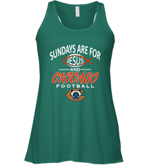 Sundays Are For Jesus and Chicago Funny Christian Football Women's Racerback Tank Women's Racerback Tank - belovedtshirt