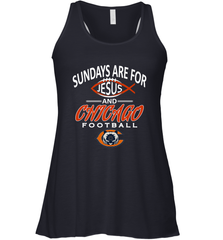 Sundays Are For Jesus and Chicago Funny Christian Football Women's Racerback Tank Women's Racerback Tank - belovedtshirt