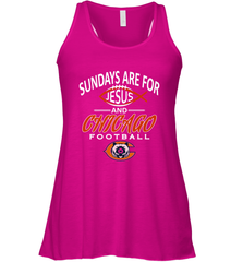 Sundays Are For Jesus and Chicago Funny Christian Football Women's Racerback Tank Women's Racerback Tank - belovedtshirt