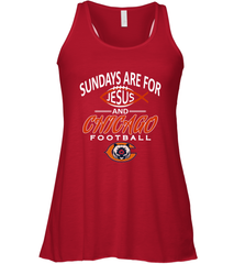Sundays Are For Jesus and Chicago Funny Christian Football Women's Racerback Tank Women's Racerback Tank - belovedtshirt