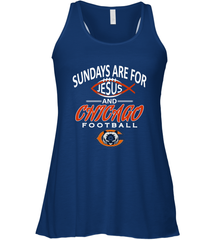 Sundays Are For Jesus and Chicago Funny Christian Football Women's Racerback Tank Women's Racerback Tank - belovedtshirt