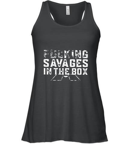 Fucking Savages In That Box Women's Racerback Tank Women's Racerback Tank / Black / XS Women's Racerback Tank - belovedtshirt