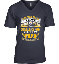 NFL The Only Thing I Love More Than Being A Pittsburgh Steelers Fan Is Being A Papa Football Men's V-Neck