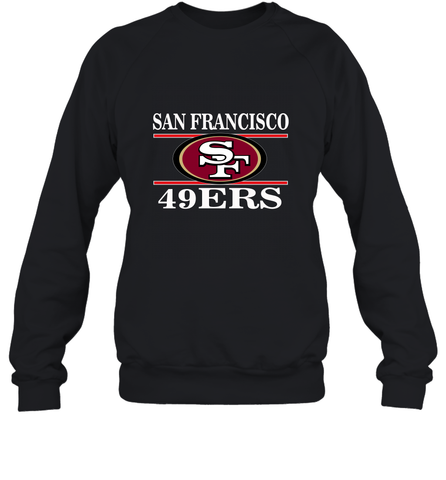 NFL San Francisco 49ers Logo Champion Crewneck Sweatshirt Crewneck Sweatshirt / Black / S Crewneck Sweatshirt - belovedtshirt