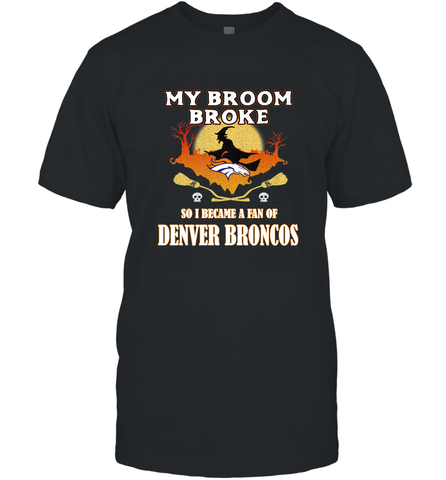 Broom Broke So I Became A Fan of Denver Broncos  NFL Halloween Costume Men's T-Shirt Men's T-Shirt / Black / S Men's T-Shirt - belovedtshirt