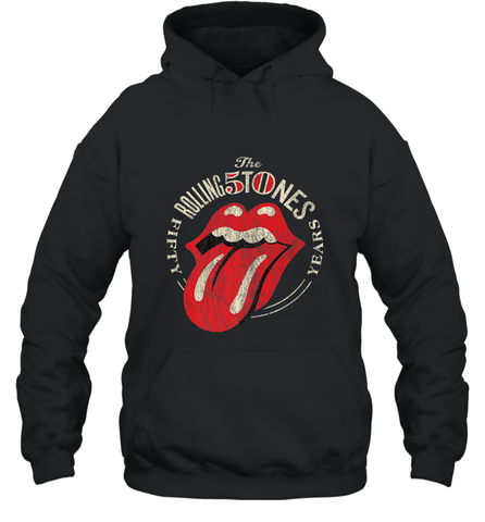 Mens The Rolling Stones 50th Anniversary Logo Hooded Sweatshirt Hooded Sweatshirt / Black / S Hooded Sweatshirt - belovedtshirt