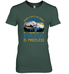 Being A Dad Is An Honor Being Papa Is Priceless Grandpa t Women's Premium T-Shirt Apparel - belovedtshirt