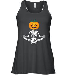 Halloween Yoga Zen Meditation Pumpkin skeleton Gift idea Women's Racerback Tank