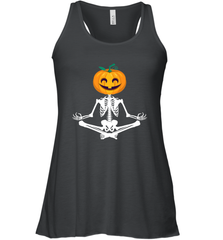 Halloween Yoga Zen Meditation Pumpkin skeleton Gift idea Women's Racerback Tank Women's Racerback Tank - belovedtshirt