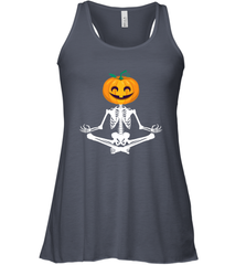 Halloween Yoga Zen Meditation Pumpkin skeleton Gift idea Women's Racerback Tank Women's Racerback Tank - belovedtshirt