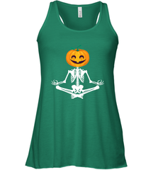 Halloween Yoga Zen Meditation Pumpkin skeleton Gift idea Women's Racerback Tank Women's Racerback Tank - belovedtshirt