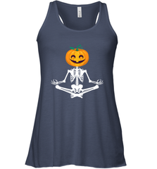 Halloween Yoga Zen Meditation Pumpkin skeleton Gift idea Women's Racerback Tank Women's Racerback Tank - belovedtshirt