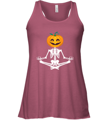 Halloween Yoga Zen Meditation Pumpkin skeleton Gift idea Women's Racerback Tank Women's Racerback Tank - belovedtshirt