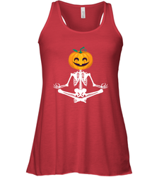 Halloween Yoga Zen Meditation Pumpkin skeleton Gift idea Women's Racerback Tank
