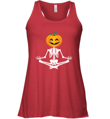 Halloween Yoga Zen Meditation Pumpkin skeleton Gift idea Women's Racerback Tank Women's Racerback Tank - belovedtshirt