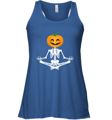 Halloween Yoga Zen Meditation Pumpkin skeleton Gift idea Women's Racerback Tank Women's Racerback Tank - belovedtshirt