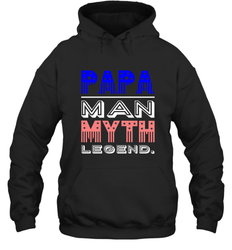 Papa Man Myth Legend Father's Day Dad Veteran Hooded Sweatshirt