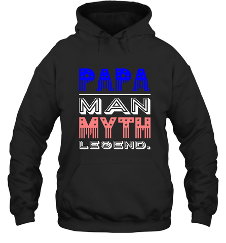 Papa Man Myth Legend Father's Day Dad Veteran Hooded Sweatshirt Hooded Sweatshirt / Black / S Hooded Sweatshirt - belovedtshirt