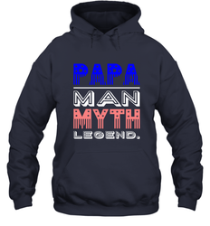 Papa Man Myth Legend Father's Day Dad Veteran Hooded Sweatshirt
