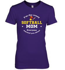 Crazy Softball Mom Women's Premium T-Shirt Women's Premium T-Shirt - belovedtshirt