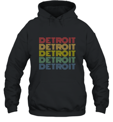 Vintage 1980s Style Detroit Michigan Hooded Sweatshirt