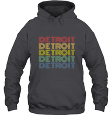 Vintage 1980s Style Detroit Michigan Hooded Sweatshirt Hooded Sweatshirt - belovedtshirt
