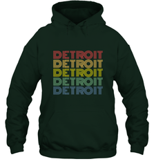 Vintage 1980s Style Detroit Michigan Hooded Sweatshirt Hooded Sweatshirt - belovedtshirt