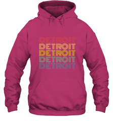 Vintage 1980s Style Detroit Michigan Hooded Sweatshirt Hooded Sweatshirt - belovedtshirt