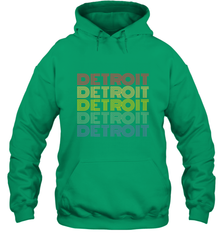 Vintage 1980s Style Detroit Michigan Hooded Sweatshirt Hooded Sweatshirt - belovedtshirt