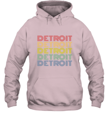 Vintage 1980s Style Detroit Michigan Hooded Sweatshirt Hooded Sweatshirt - belovedtshirt