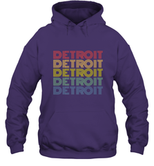 Vintage 1980s Style Detroit Michigan Hooded Sweatshirt Hooded Sweatshirt - belovedtshirt