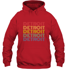 Vintage 1980s Style Detroit Michigan Hooded Sweatshirt Hooded Sweatshirt - belovedtshirt